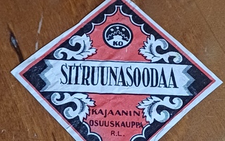 Sitruuna sooda Kajaanin osuuskauppa R. L. etiketti.