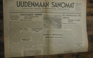 Sanomalehti  Uudenmaan Sanomat 20.11.1948