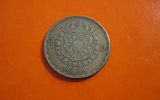 Ruotsi 1 kruunu hopeaa - 1942