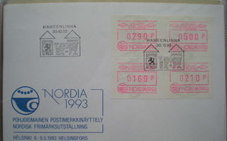 FDC - ATM 13 Nordia 93 1,60 / 2,10 / 2,90 / 5,00 mk 30.10.92