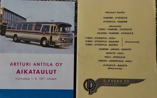 Linja-autojen aikatauluja, V Paunu ja A Anttila
