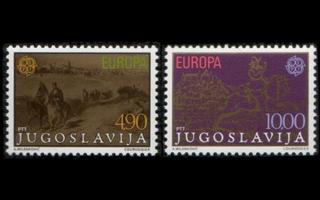 Jugoslavia 1787-8 ** Europa posti ja telekommunikaatio (1979