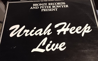 2 LP-LEVYN KANSIO : URIAH HEEP : LIVE   VUOSI 1973
