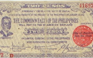 Philippiinit 2 pesoa 1942