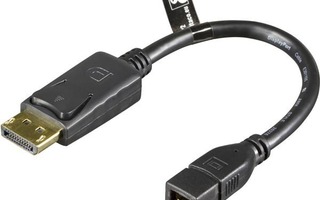 Deltaco DisplayPort uros - Mini DisplayPort naaras, 0.2m, mu