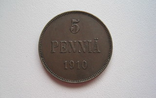 5 PENNIÄ 1910.  1225