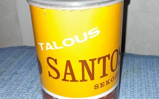 Vanha Santos peltinen kahvipurkki Tuko muovikannella.