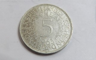 Saksa 5 mark 1963 D