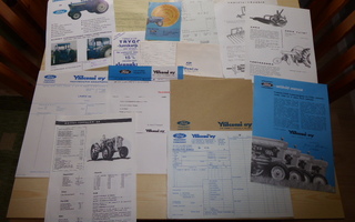 15 kpl esitteitä ym Ford traktoriliikkeen papereita