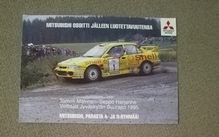 Tommi Mäkinen -Seppo Harjanne kortti Suurajot 1995