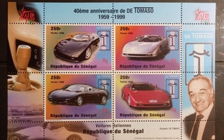 AUTOT De Tomaso urheiluautot blokki SENEGAL 1998 **