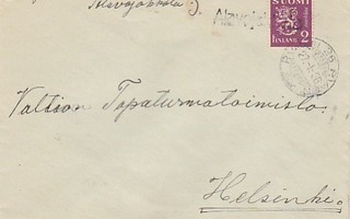 1936 Kirje Postivaunu 26, rivileima Alavojakkala