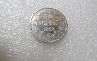 50  penniä 1893  hopeaa   kullkematon kl  9-10