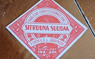 Sitruuna suuda Kaarlen virv. Finnilä&Järvinen etiketti.