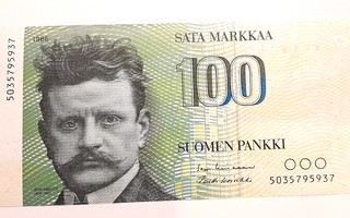 100 Markkaa 1986 Ilman litt