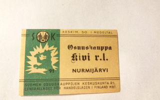 TT-etiketti Osuuskauppa Kivi r.l. Nurmijärvi