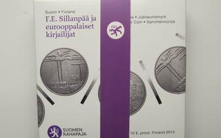 F. E. Sillanpää, 10€ Proof  2013, hopeaa