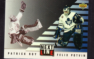 1993-94 Upper Deck Next in Line Patrick Roy Felix Potvin