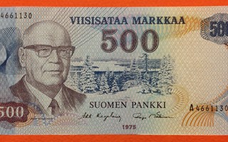 500 markkaa 1975 Kekkonen. Kunto 9. (KD4)