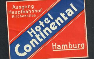 Matkalaukku- / hotellimerkki - Hotel Continental - Hamburg