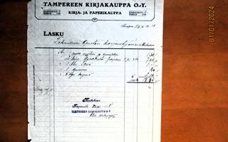 1918 Tampereen Kirjakauppa Oy lasku