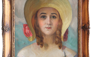 Kalle Kuutola, kaunis maalaus Paariisilais nainen, v. 1924