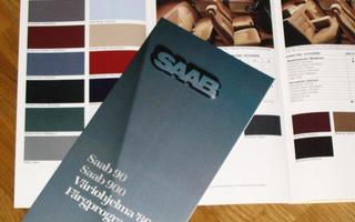 1986 Saab 90 / 900 värikartta esite - KUIN UUSI