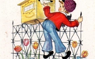 LAPSET / Poika vie kirjeen postilaatikkoon. 1960-l.
