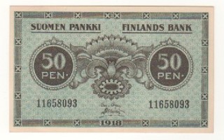 50 penniä 1918 COL-Mul kl 9