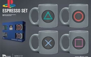 PlayStation Espresso Mugs 4-Pack Buttons  UUSI