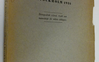 Det tolvte Nordiske arbetsgivaremötet i Stockholm 1931