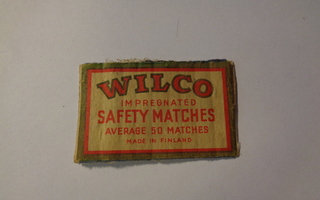 TT-etiketti Wilco safety matches