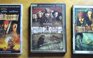 Pirates of the Caribbean DVD:t 3 kpl