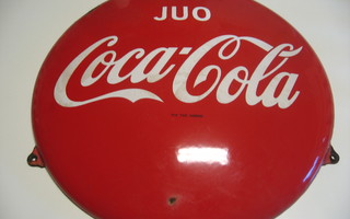 1950-60 -luku Coca-Cola peltikyltti, halk.40cm