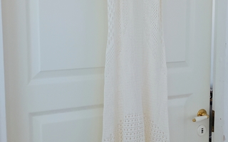 Valkoinen virkatun näköinen mekko XS/S (uusi) ovh 50e