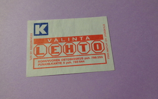 TT-etiketti K Valinta Lehto (Hki)