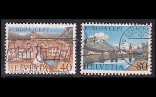 Sveitsi 1094-5 o Europa maisemia (1977)