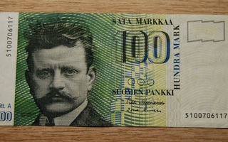 Suomi 100 mk seteli 1986 Sibelius