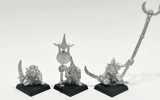 WHFB - 3kpl Night Goblin figuureita (1992/1993) [G19]