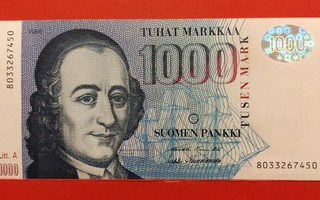 1000 markkaa mk 1986 Litt A, kunto 8-9. (KD22)