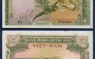 Vietnam 5 Dong 1955 P2 sn639 UNC- ALE!