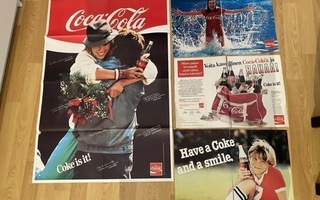 Coca Cola julisteet ja tarrat