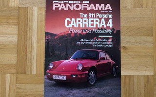 Esite Porsche 964 911 Carrera 4 vuodelta 1989, lehti