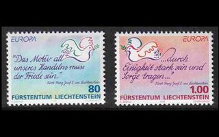 Liechtenstein 1103-4 ** Europa rauha ja vapaus (1995)