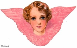 EO 5906 / Tummasilmäinen pinkkisiipinen enkeli. ISO! 1950-l.