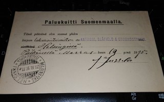 Pälkäne HF Paluukuitti 1895 PK1000/4