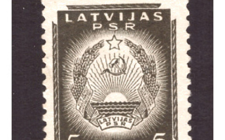 LATVIA, SOVIET VAAKUNAMERKKI 5 S.  1940 LOKAKUU