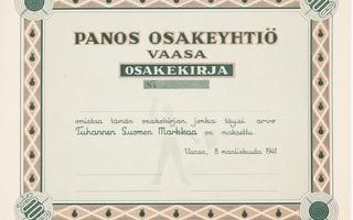 1941 Panos Oy bla , Vaasa osakekirja