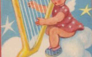 D Klaile-Lindholm Enkeli soittaa harppua - pieni kortti