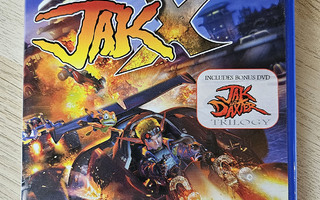 PlayStation 2 -peli:  Jak X + Bonus DVD Jak & Daxter Trilogy